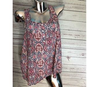 Pink Rose paisley tank top
